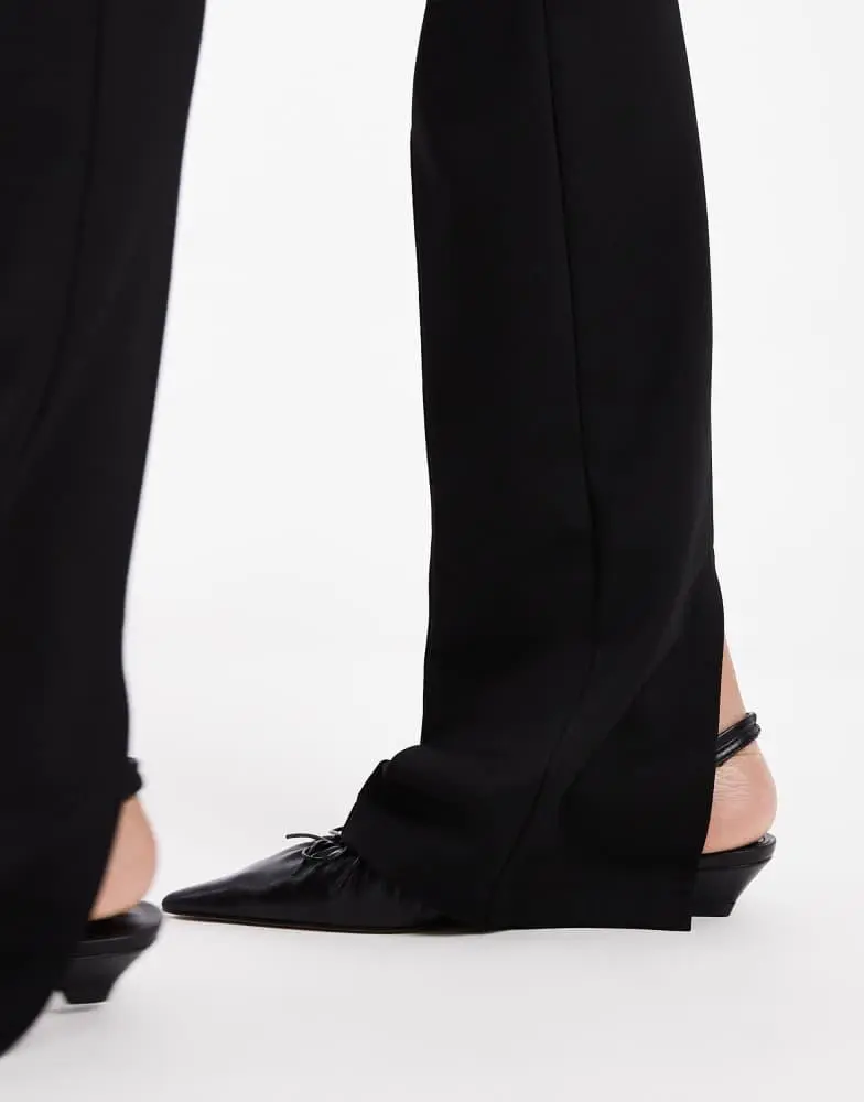 ASOS ASOS DESIGN Tall tailored skinny ponte trousers with split in black 2
