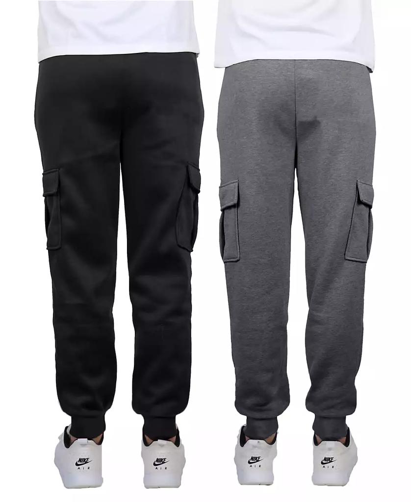 Blue Ice Men's Heavyweight Fleece-Lined Cargo Jogger Sweatpants, Pack of 2