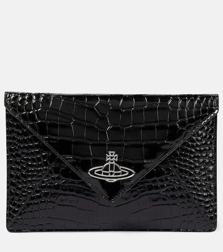 Vivienne Westwood Croc-effect leather clutch 1