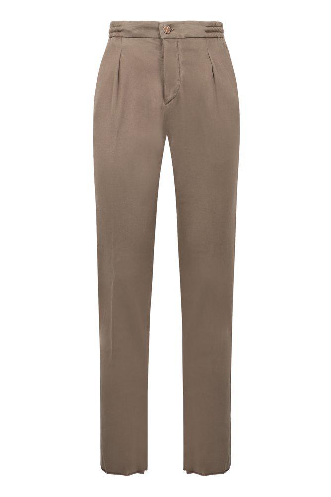 Kiton Kiton Logo-Embroidered Straight-Leg Trousers