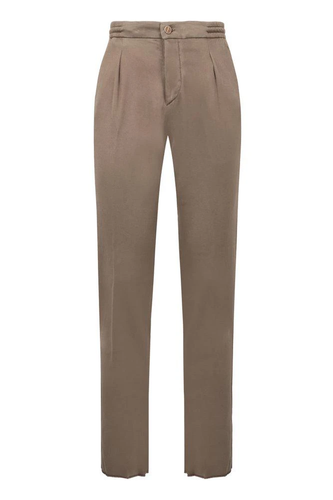 Kiton Kiton Logo-Embroidered Straight-Leg Trousers 1