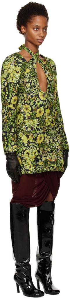 Dries Van Noten Green Cut-Out Minidress