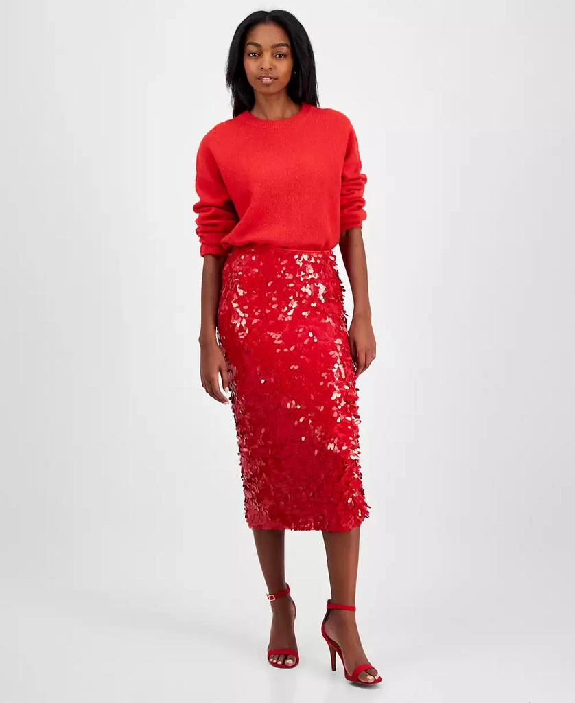 ASTR Women's Amos Sequin Midi Skirt 1