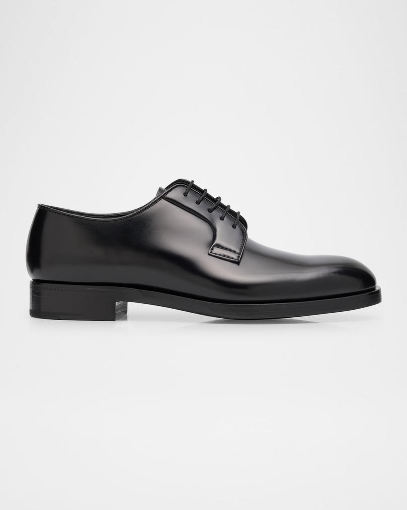 【美品】PRADA Diapason Opaque Brushed 39.5 Prada Diapason Opaque Brushed Leather Lace-up Shoes in Black