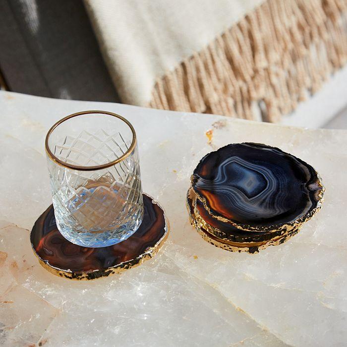 ANNA New York Lumino Gemstone Agate & Gold Coasters, Set of 4