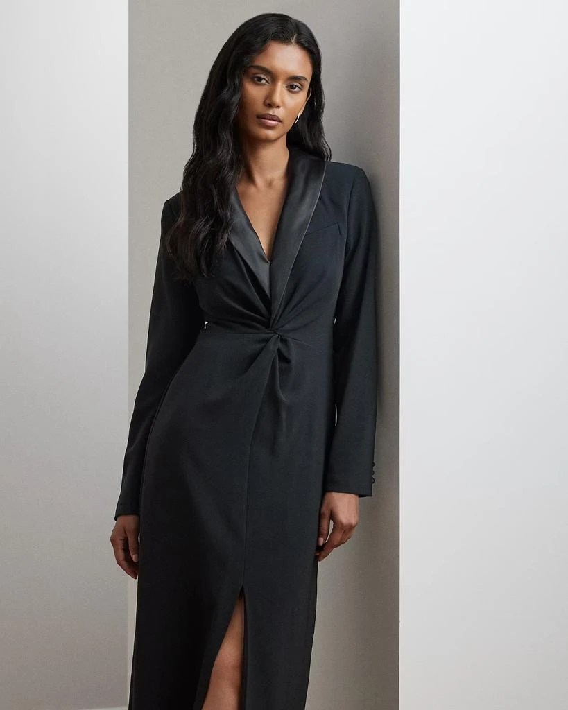 Gown Dress Women's 14 Black Crepe Long Sleeve Twisted ERK854  On Sale Now  with Up to 20% Off | Discover Exclusive Deals & Savings at BeyondStyle   Authentic Ralph Lauren women|clothing|dresses