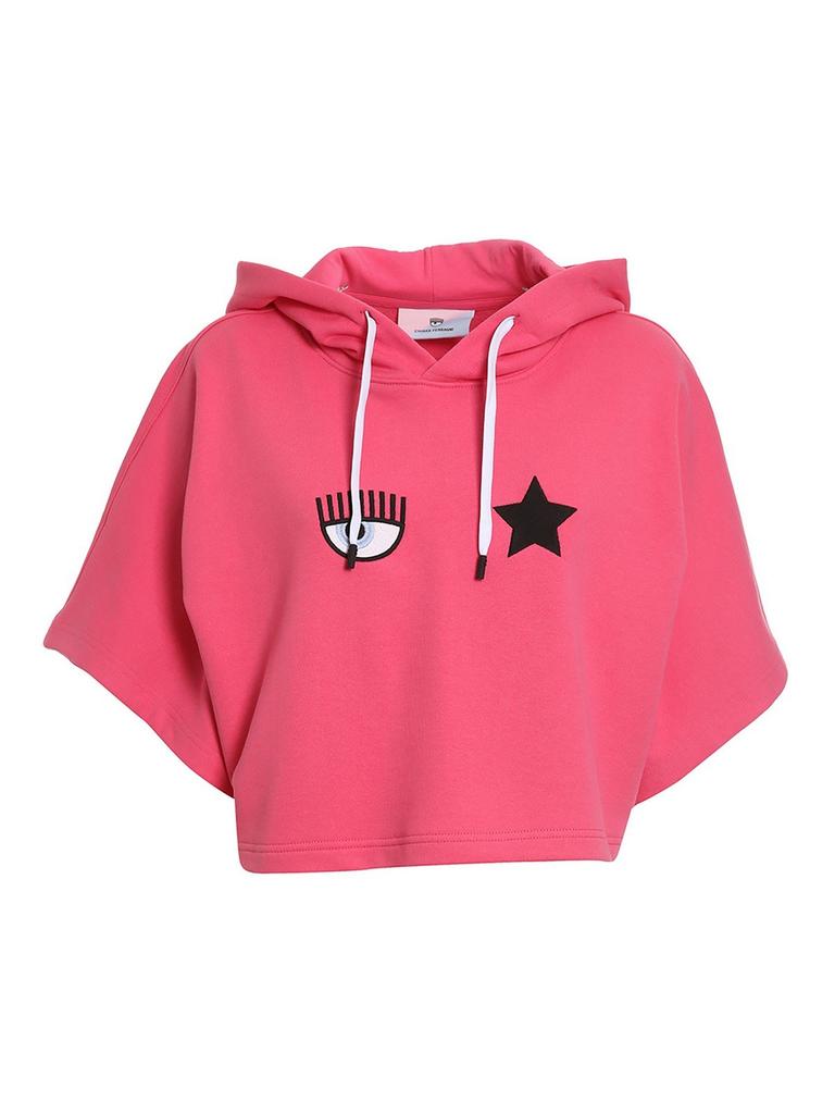 Chiara Ferragni Chiara Ferragni Short-Sleeved Drawstring Hoodie