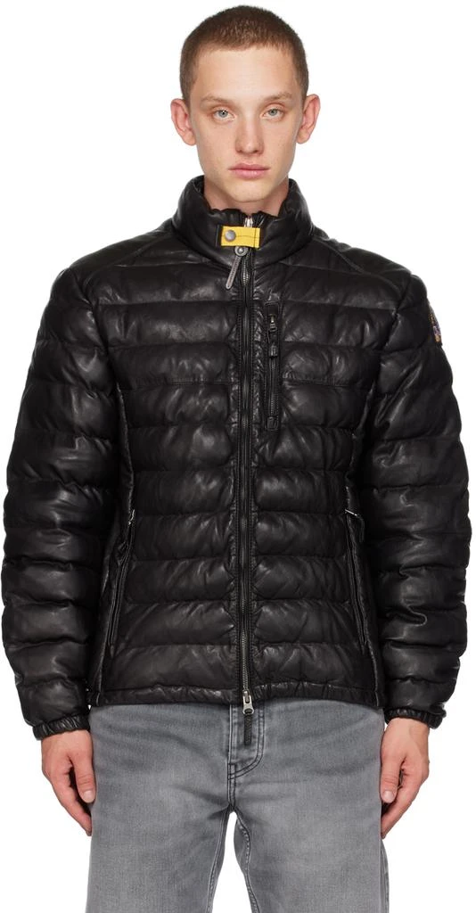 Parajumpers Black Ernie Leather Jacket 1