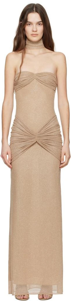 Mirror Palais Tan 'The Starlite' Maxi Dress 1