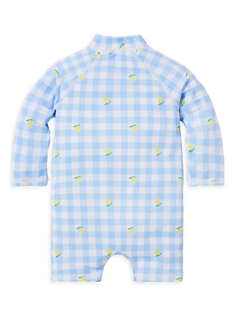 Janie and Jack Baby's Lemon Gingham Rash Guard Romper Swimsuit 2