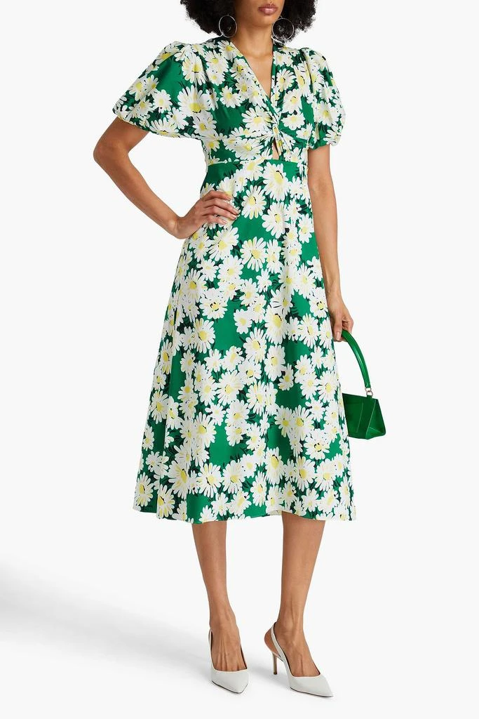 Diane von Furstenberg Majorie twisted floral-print cotton-blend poplin midi dress 2
