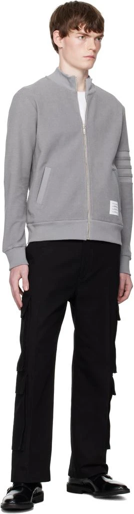 Thom Browne Gray Reverse Loopback 4-Bar Jacket 4