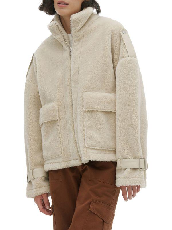 NOIZE Drop Shoulder Faux Fur Jacket