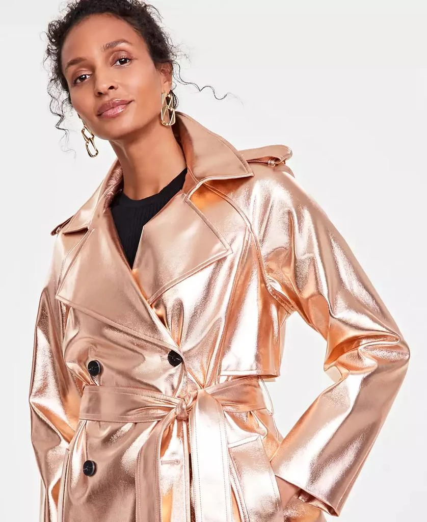 INC International Women's Metallic Trench Coat, Created for Macy's 3
