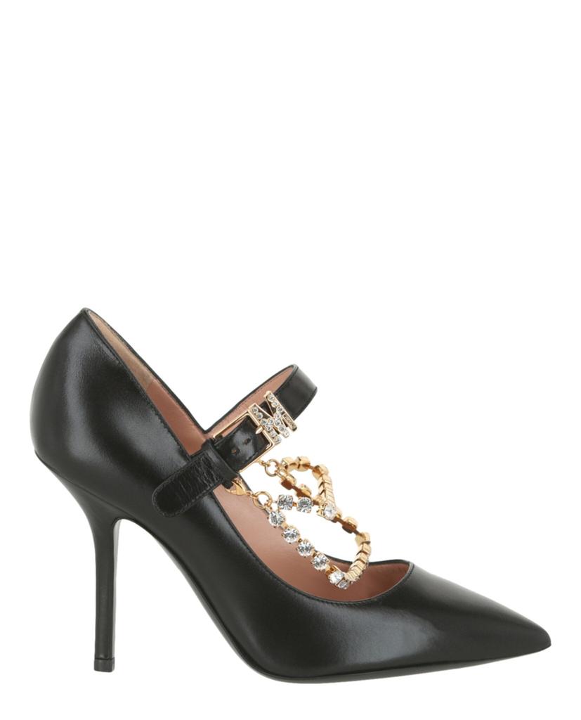 パンプス Moschino Rhinestone-Embellished Pumps Moschino Rhinestone-Embellished Leather Pumps - High Heels