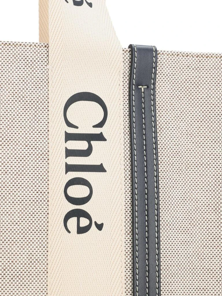 Chloé Chloé Woody Logo Detailed Medium Tote Bag 5