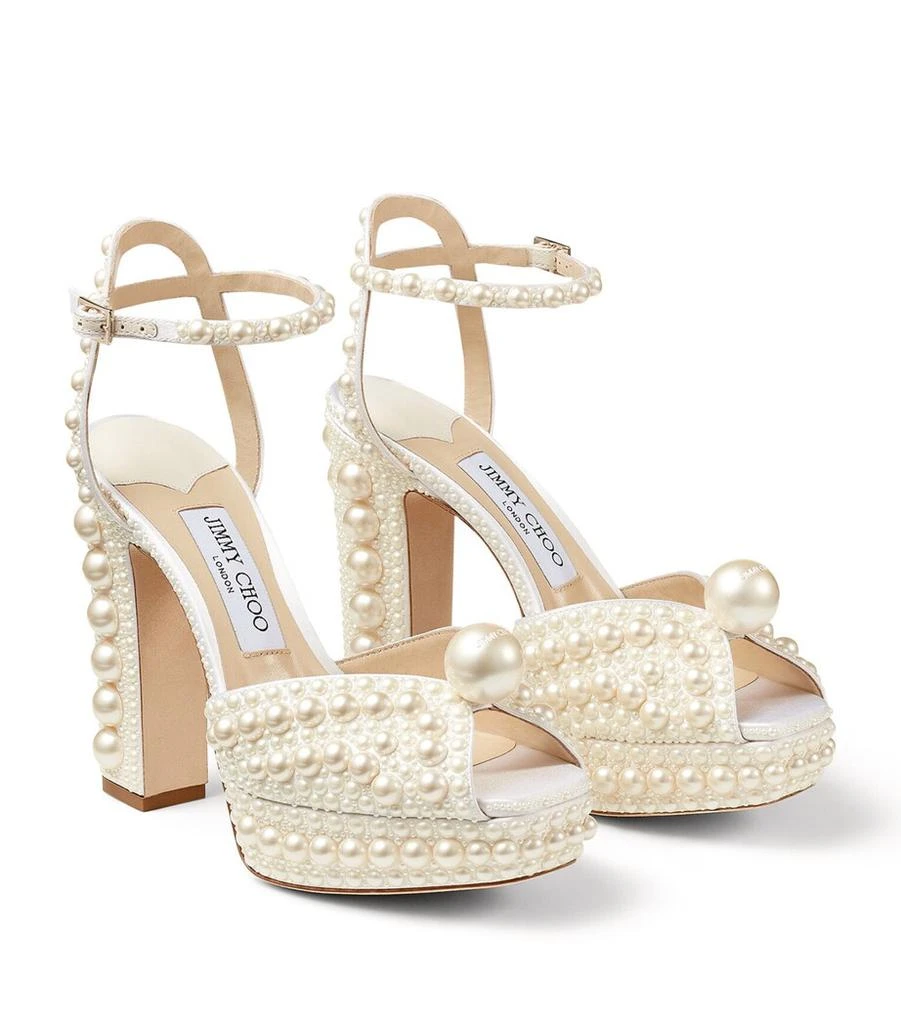 Jimmy Choo Sacaria 120 Pearl-Embellished Satin Platform Sandals 3