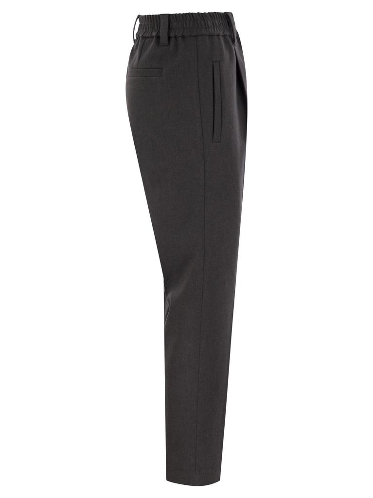 パンツ BRUNELLO CUCINELLI Stretch cotton cover-up trousers with jew Brunello Cucinelli Stretch Cotton Cover-up Trousers With