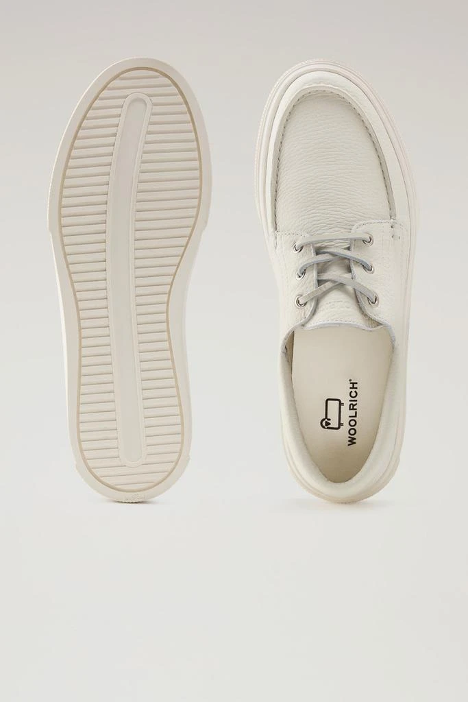 WO-FOOTWEAR Tumbled Leather Boat Shoes - Men - White 4