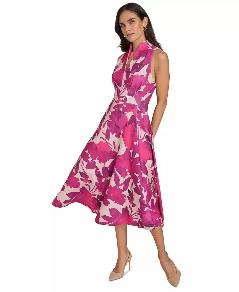 Calvin Klein Women's Split-Neck Sleeveless Fit & Flare Dress 2