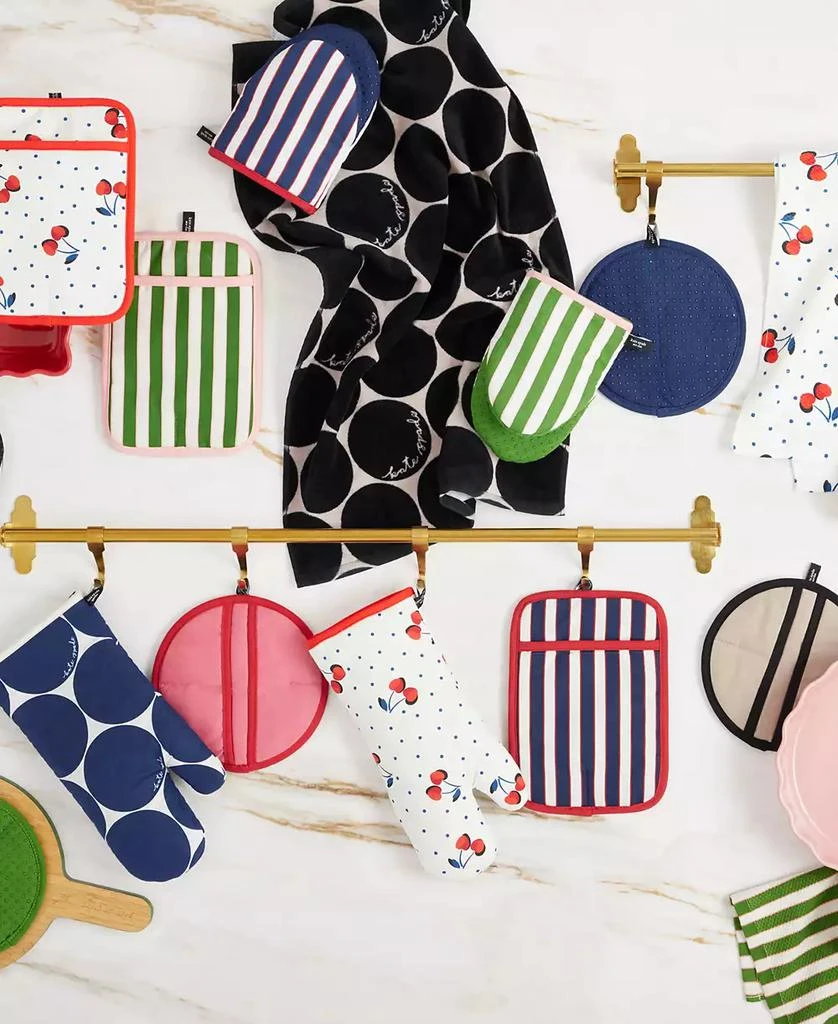 Kate Spade Botanical Stripe Oven Mitt 2-Pack Set, 7" x 13" 7