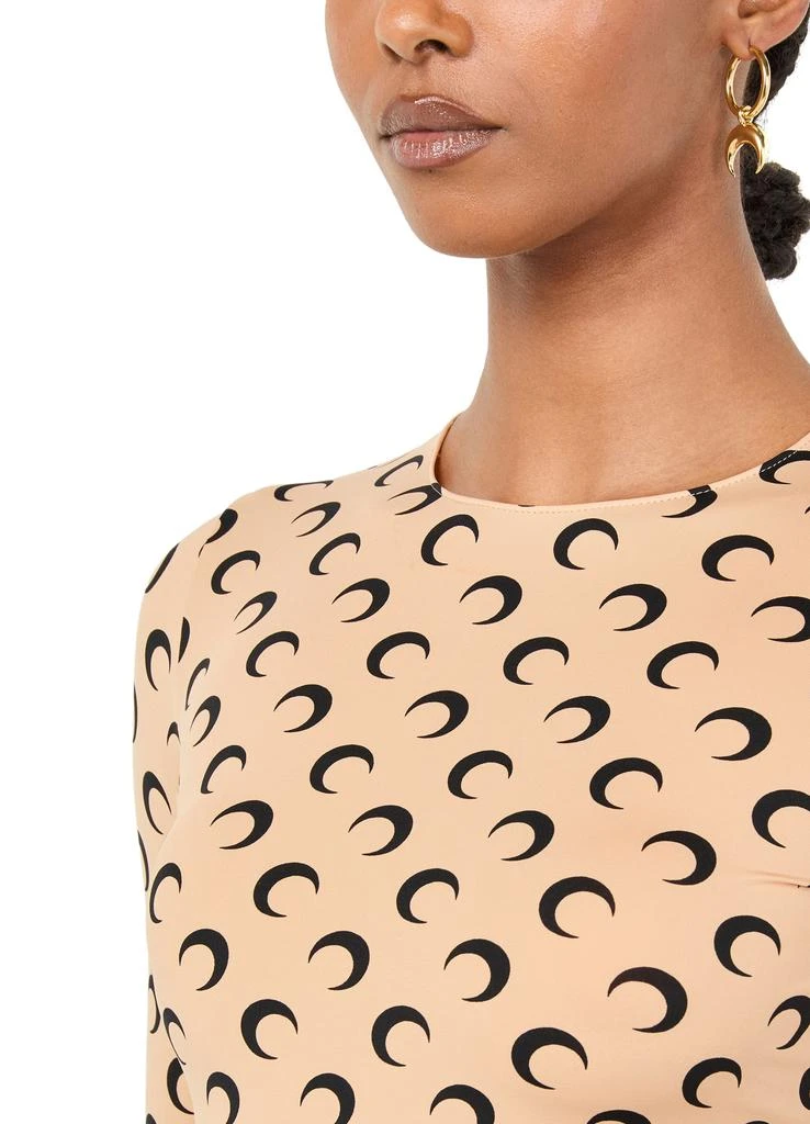 MARINE SERRE Moon printed jersey Second Skin crewneck top 4