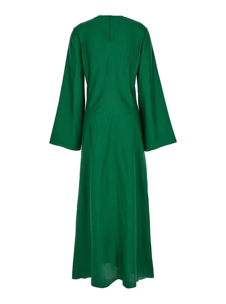 Rohe Green Long Crewneck Dress In Silk Woman 2