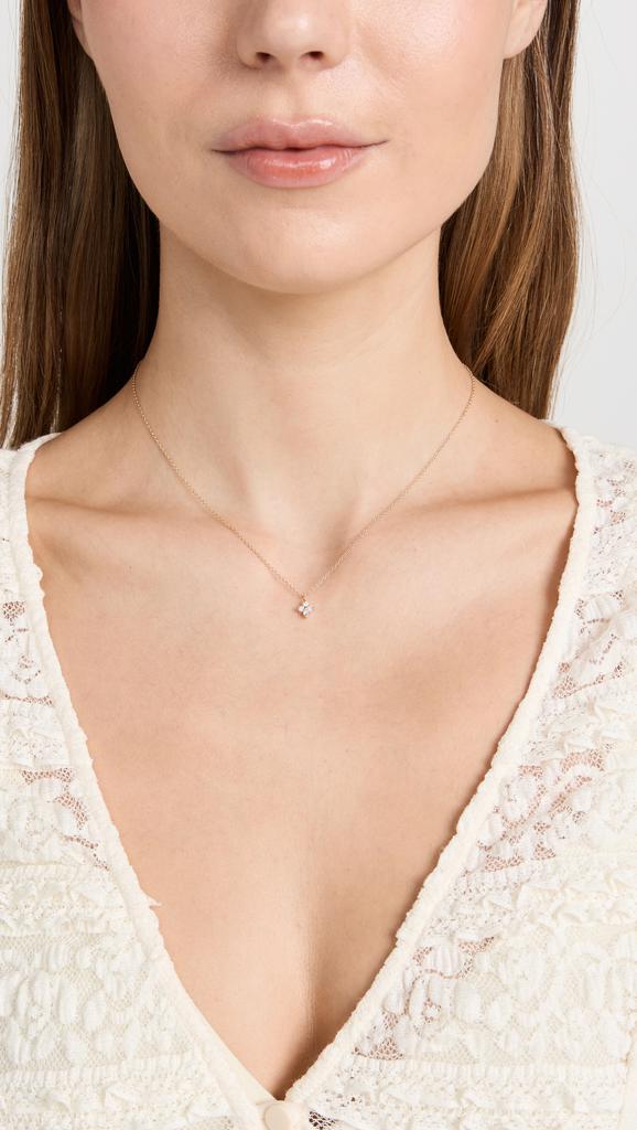 Zoe Chicco Quad Prong Set Diamond Pendant Necklace