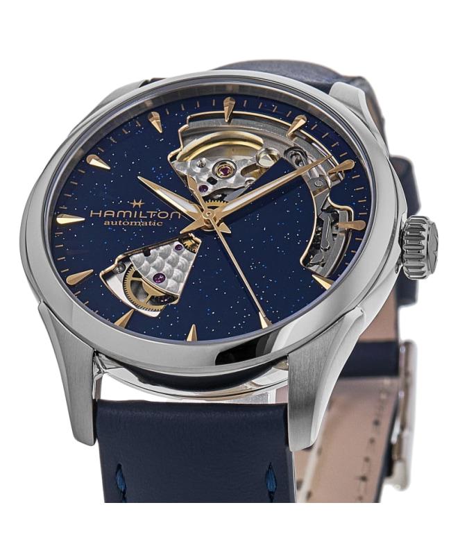 Hamilton Hamilton Jazzmaster Open Heart Blue Dial Leather Strap Women's Watch H32215642