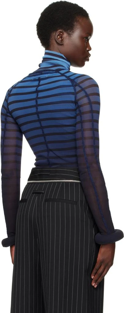 Jean Paul Gaultier Blue 'The 3D Striped' Turtleneck 3
