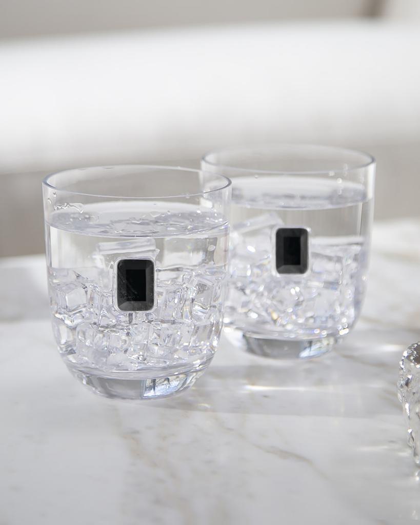 ANNA New York Luna Elevo Double Old-Fashioned Obsidian Glasses, Set of 2