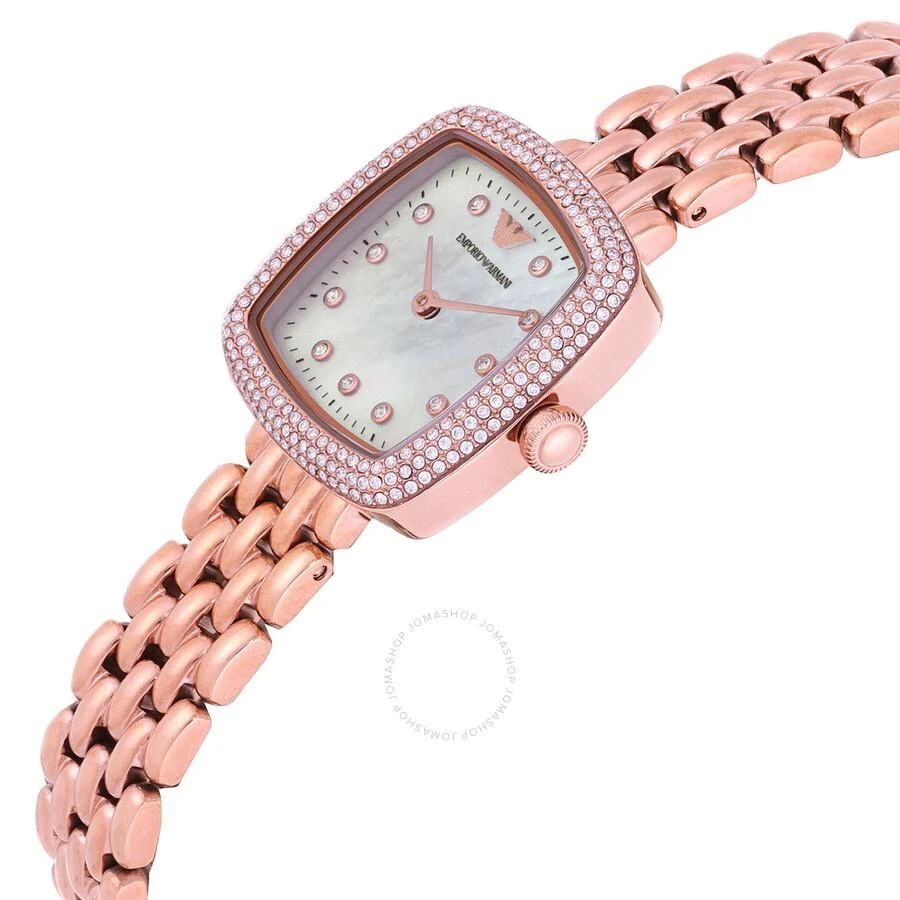 Emporio Armani Quartz Crystal White Mother of Pearl Dial Ladies Watch AR11496 2