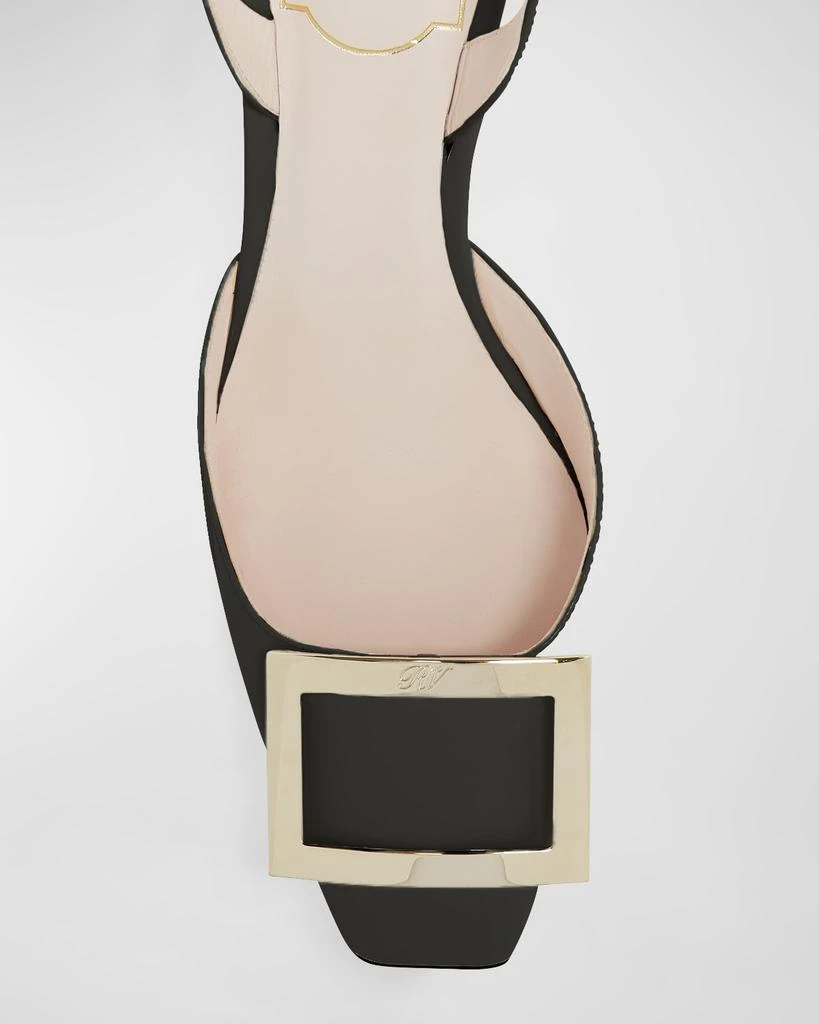 Roger Vivier Trompette Leather Buckle Slingback Pumps 5