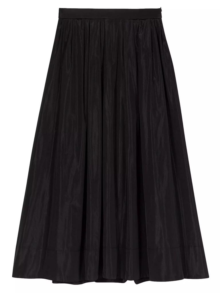 Maje Long Skirt with Contrast Waistband