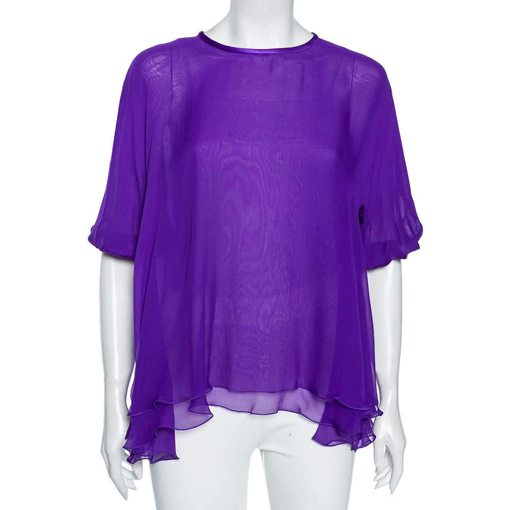 Dolce & Gabbana Dolce & Gabbana Purple Silk Chiffon Layered Top S 1