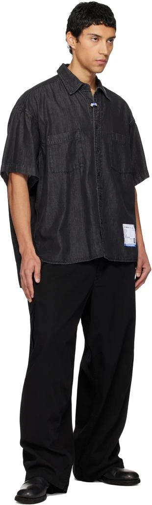 Maison MIHARA YASUHIRO Black Cotton Tencel Half-Sleeve Denim Shirt 4