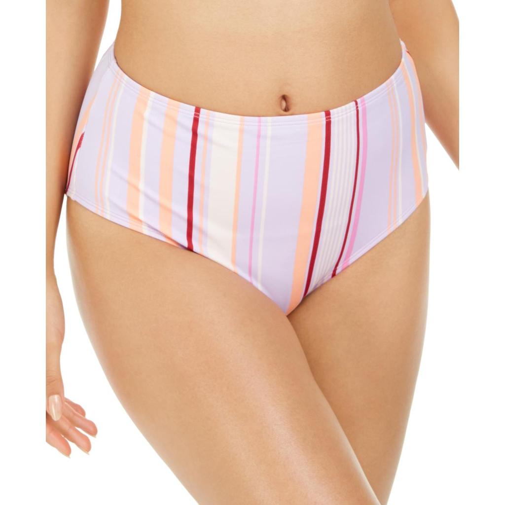 Hula Honey Juniors Esplanade Womens Striped High Waist Swim Bottom Separates