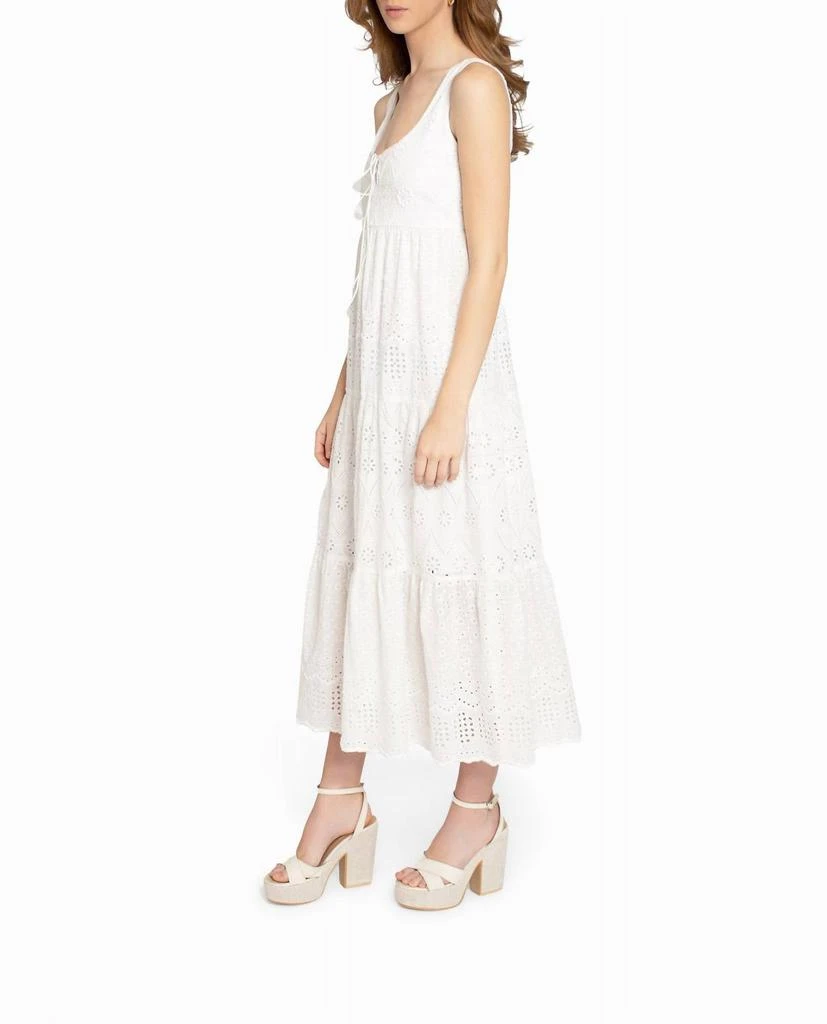 Nicole Miller Embellished Eyelet Maxi Dress In White 2
