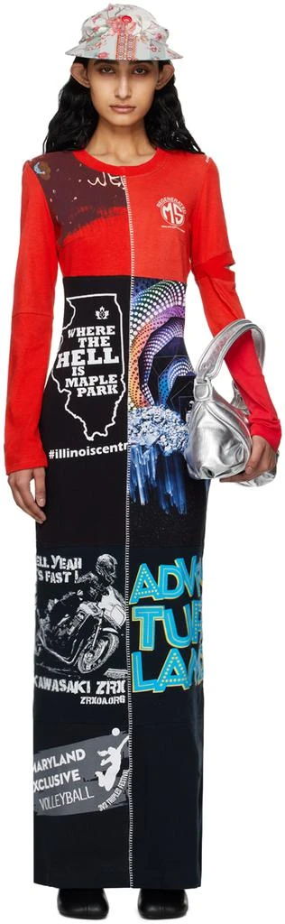 Red Regenerated Graphic Patchwork Maxi Dress  On Sale Now with Up to 76%  Off | Discover Exclusive Deals & Savings at BeyondStyle  Authentic MARINE  SERRE women|long dresses with Limited-Time Discounts,