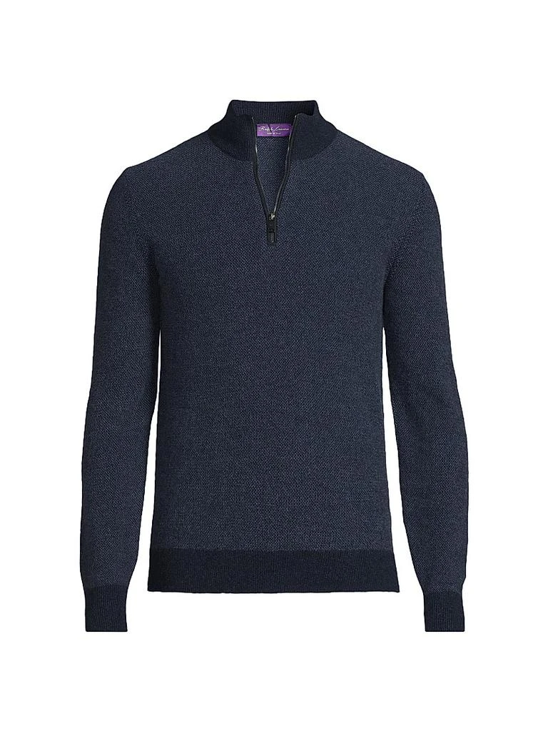 Ralph Lauren Cashmere Birdseye Half-Zip Sweater 1