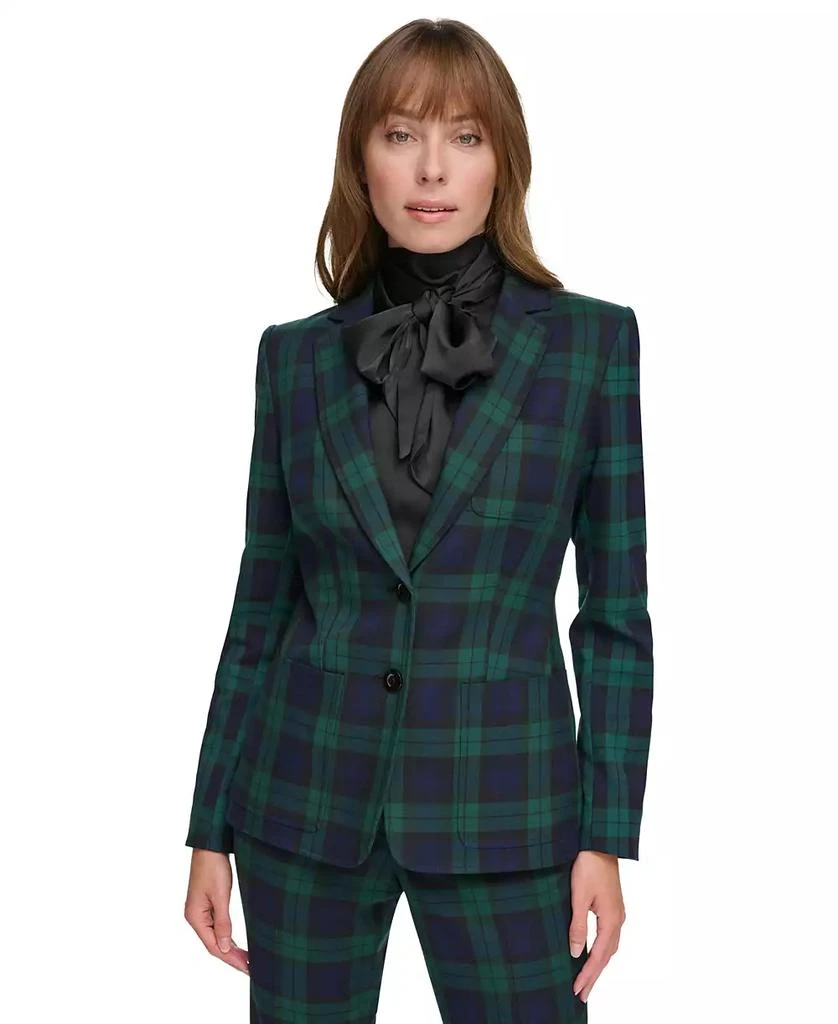 Tommy Hilfiger Women's Plaid Two-Button Blazer 1