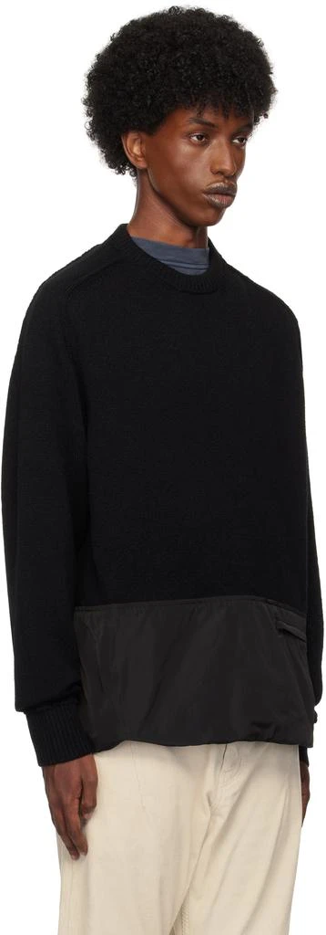 UNDERCOVER Black Paneled Knit Sweater 2