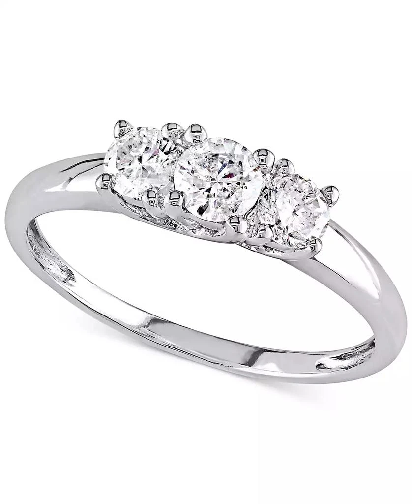 Macy's Diamond Three Stone Engagement Ring (1/2 ct. t.w.) in 14k White Gold 1