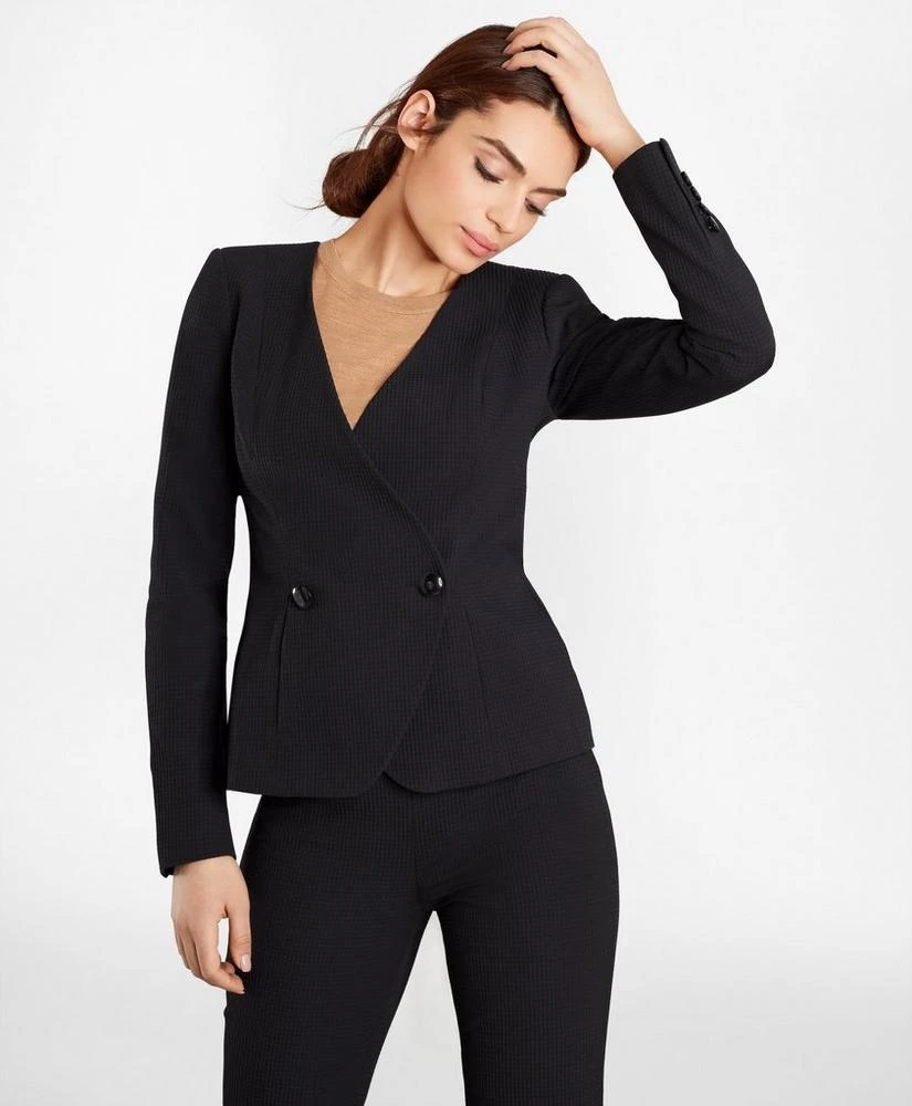 Brooks Brothers Stretch-Cotton Jacquard Double-Breasted Jacket 3