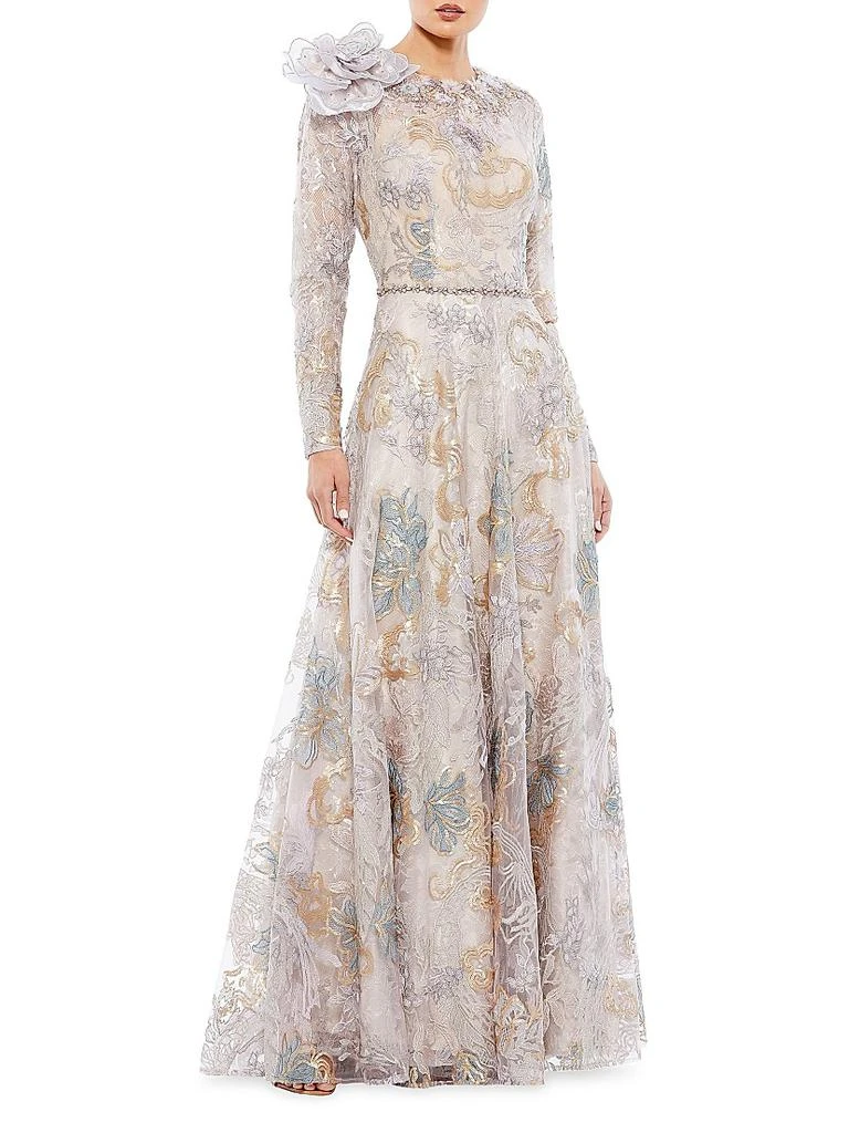 Mac Duggal Embellished Rose-Applique Gown 1