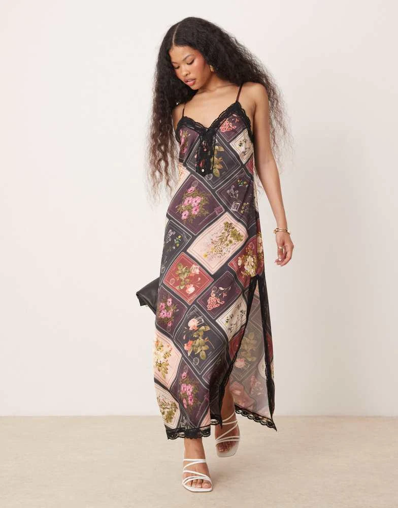 Miss Selfridge Miss Selfridge Petite maxi dress in patchwork print 1