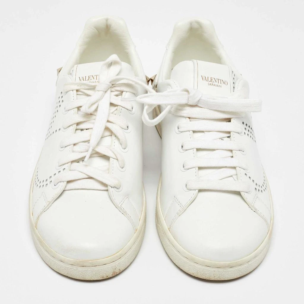 Valentino Valentino White Leather and Feather Backnet Sneakers Size 35.5 3
