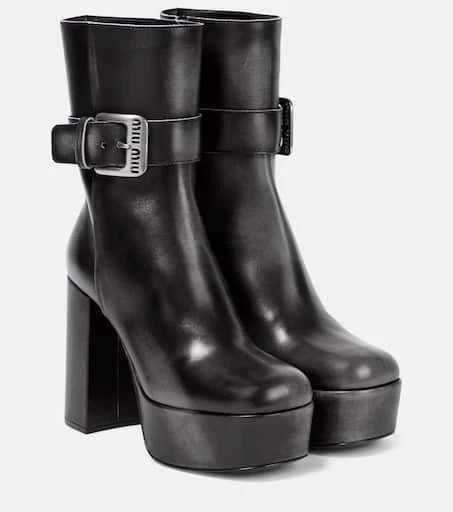 Miu Miu Platform leather ankle boots 1