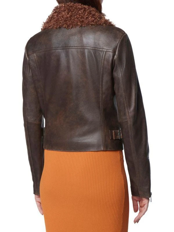 Andrew Marc Paley Leather & Faux Fur Moto Jacket 2