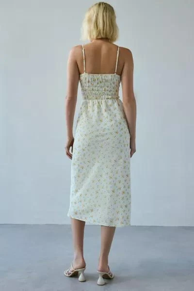 Kiss The Sky Kiss The Sky Mimosa Floral Shirred Midi Dress 4